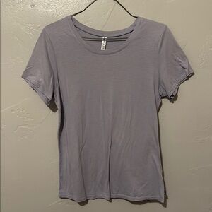 Fabletics Light Gray Short Sleeve Tee Small